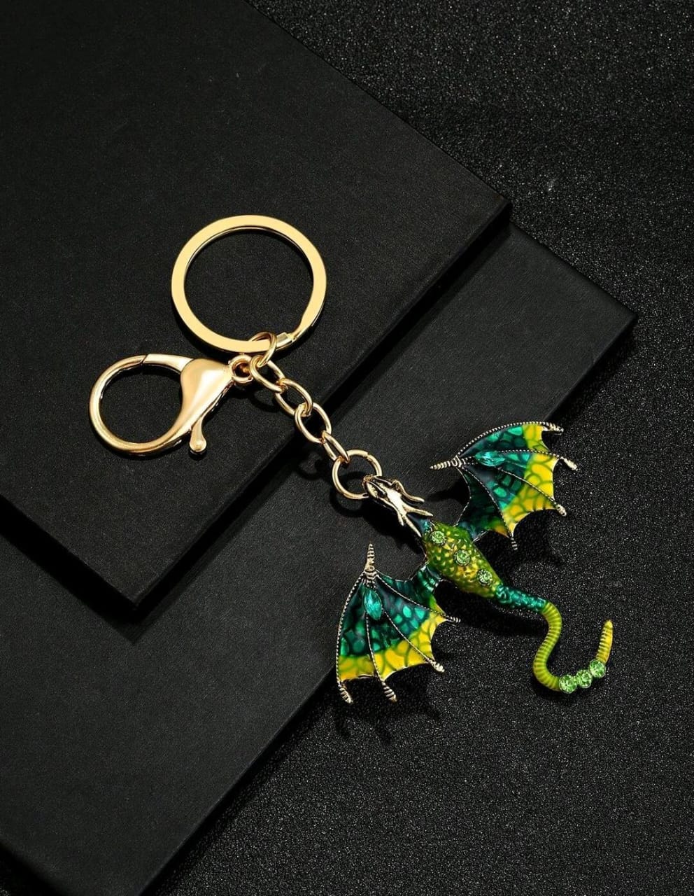 Game of throne inspired dragon Keychain in green