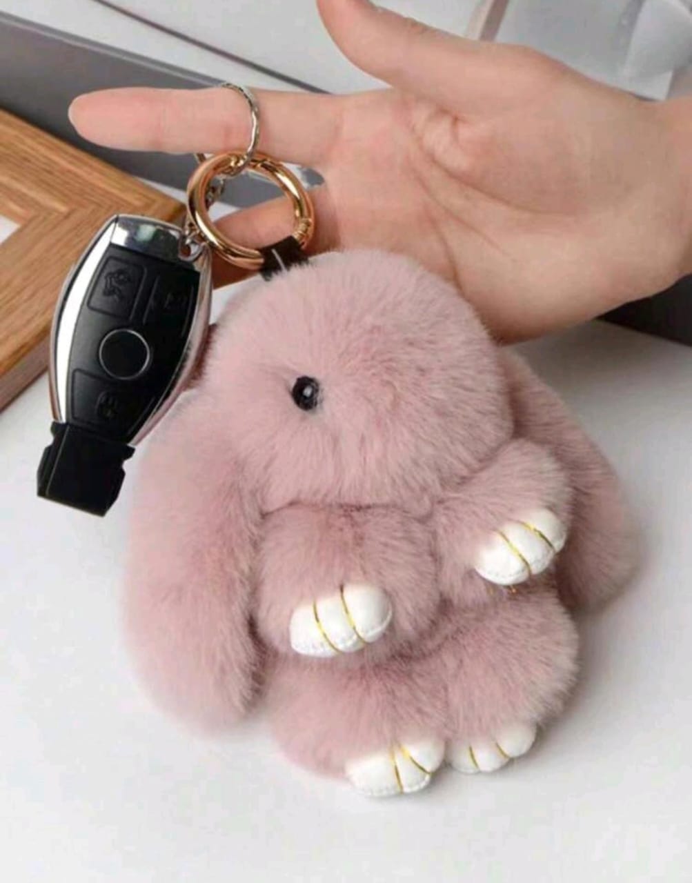 Cute bunny soft toy keychain
